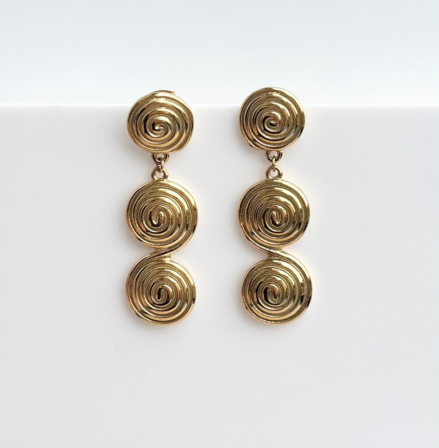 Spiral Dangle Studs - By Night Jewellery