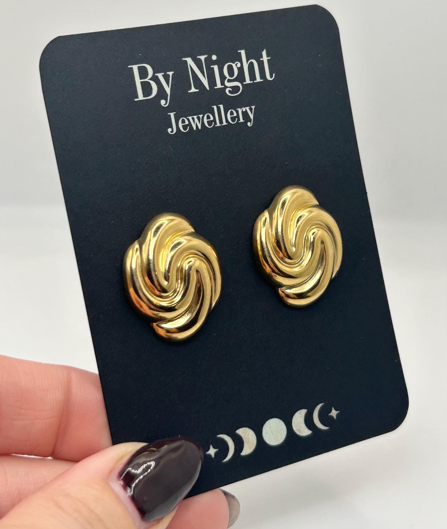Chunky Swirl Studs - By Night Jewellery