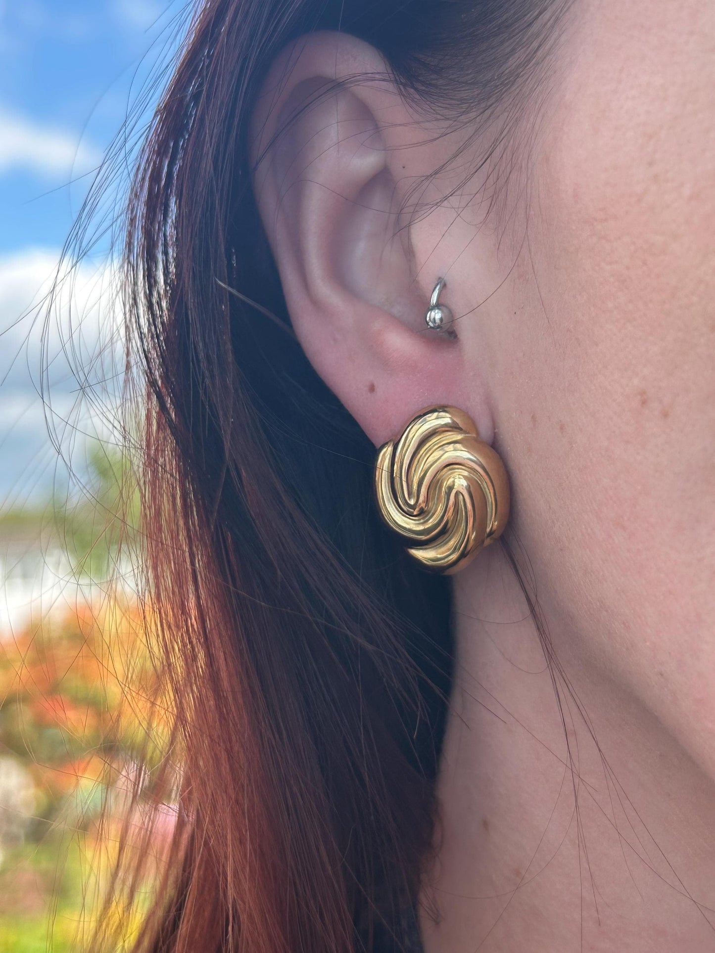Chunky Swirl Studs - By Night Jewellery