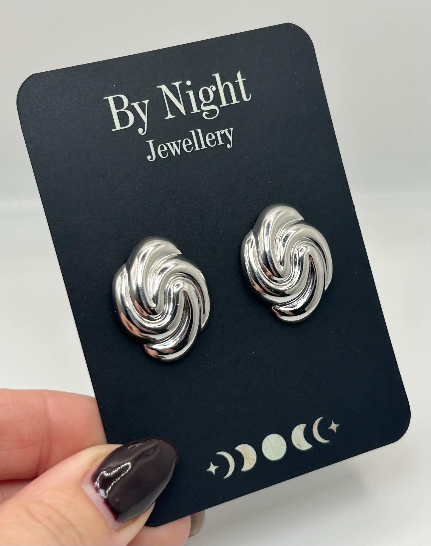 Chunky Swirl Studs - By Night Jewellery