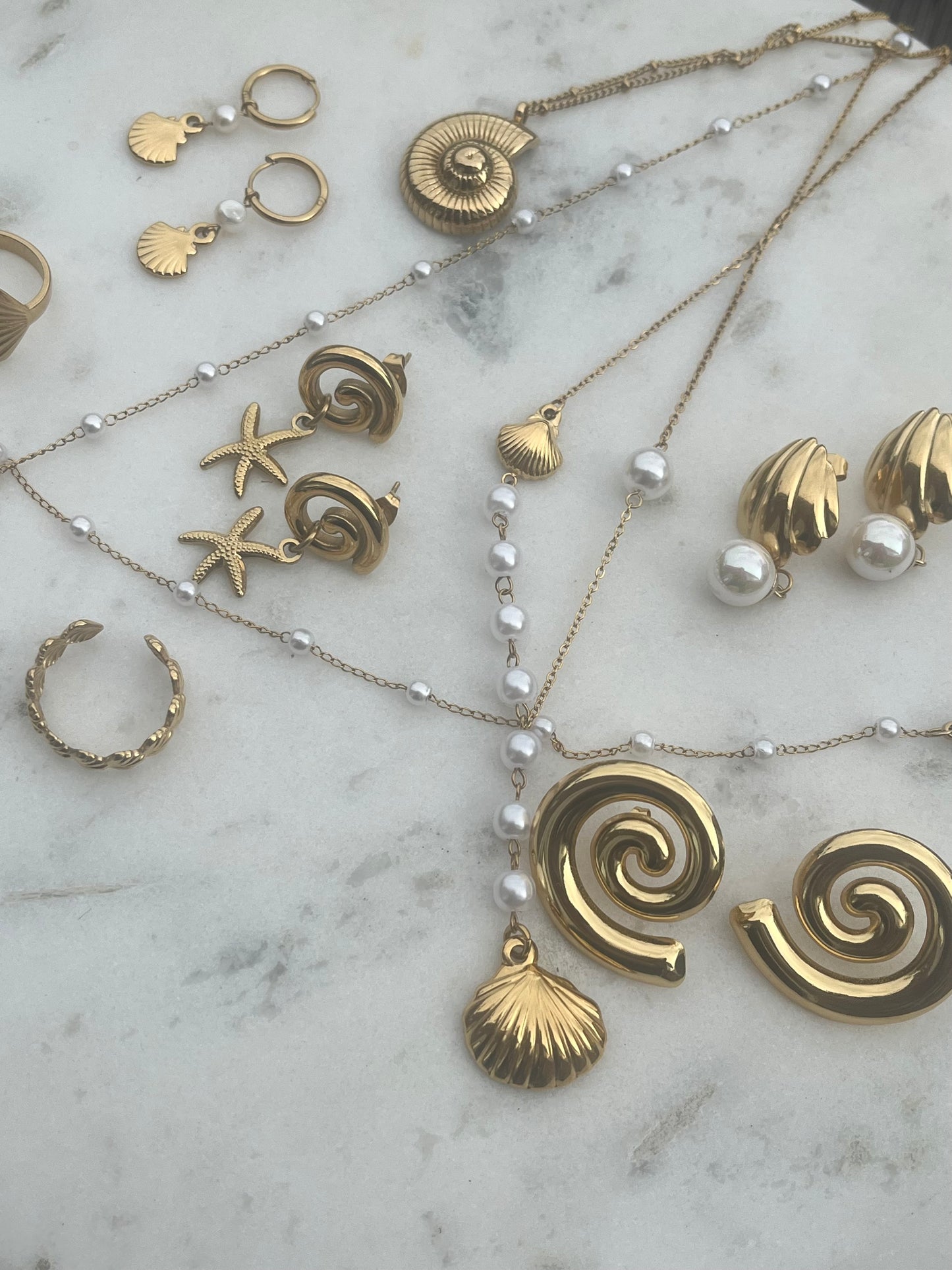 Shell & Pearl Earrings - By Night Jewellery