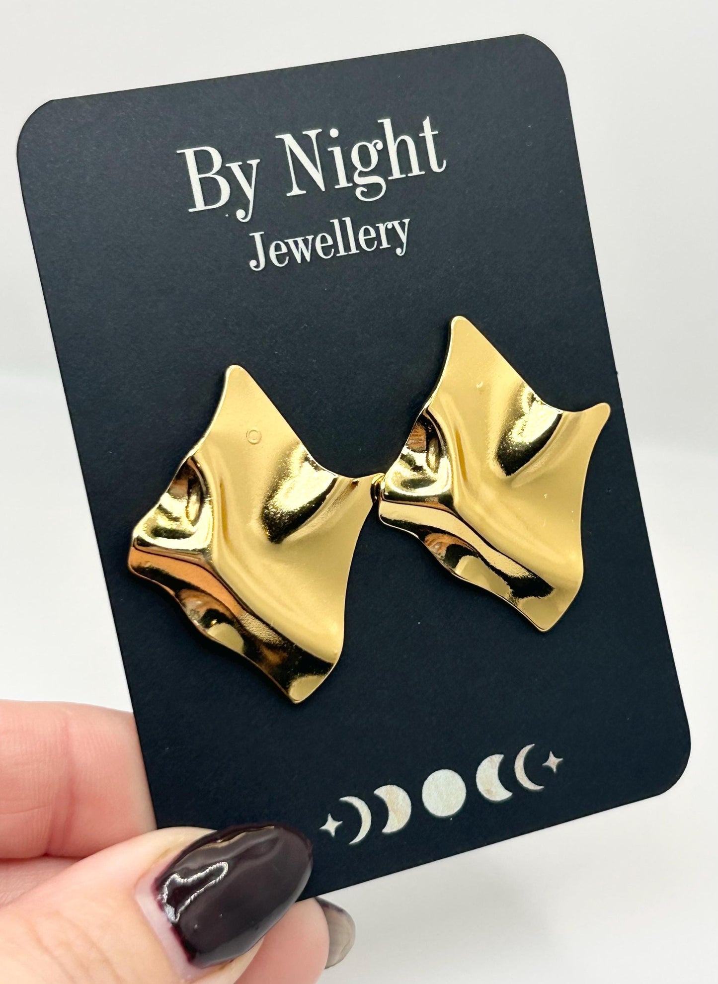 Melted Diamond Studs - By Night Jewellery