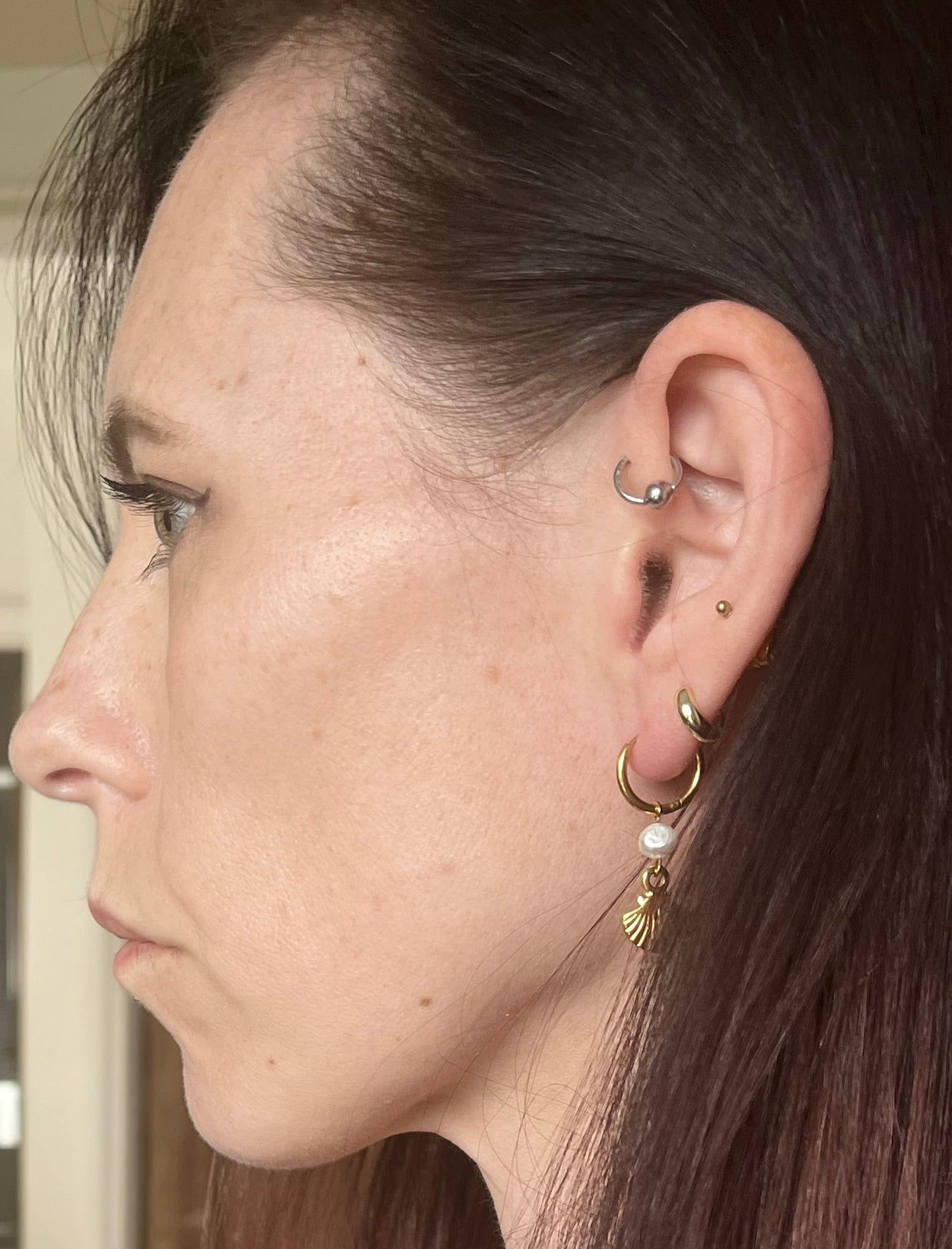 Shell & Pearl Hoops - By Night Jewellery