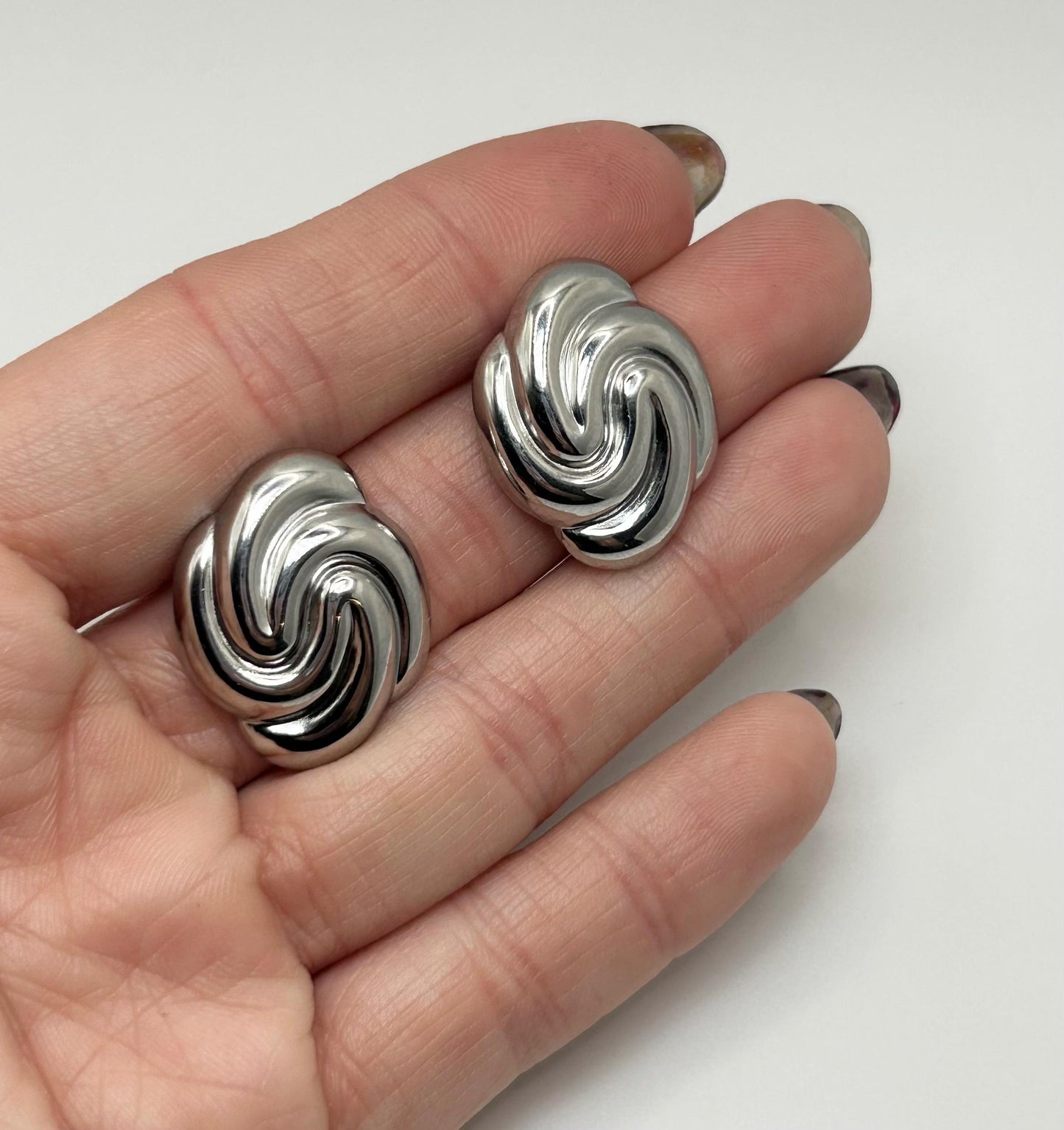 Chunky Swirl Studs - By Night Jewellery