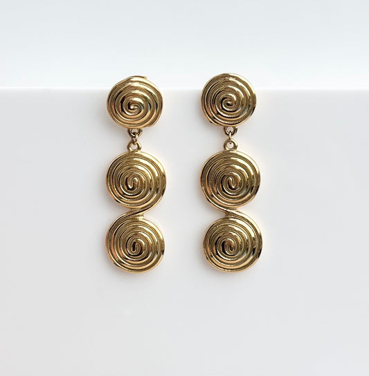 Spiral Dangle Studs - By Night Jewellery