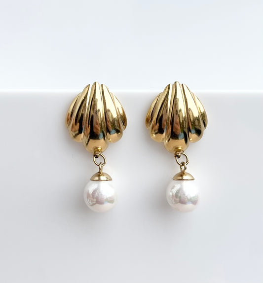 Shell & Pearl Earrings - By Night Jewellery