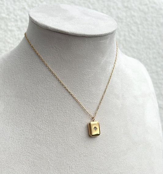 Gold Zircon Star Necklace