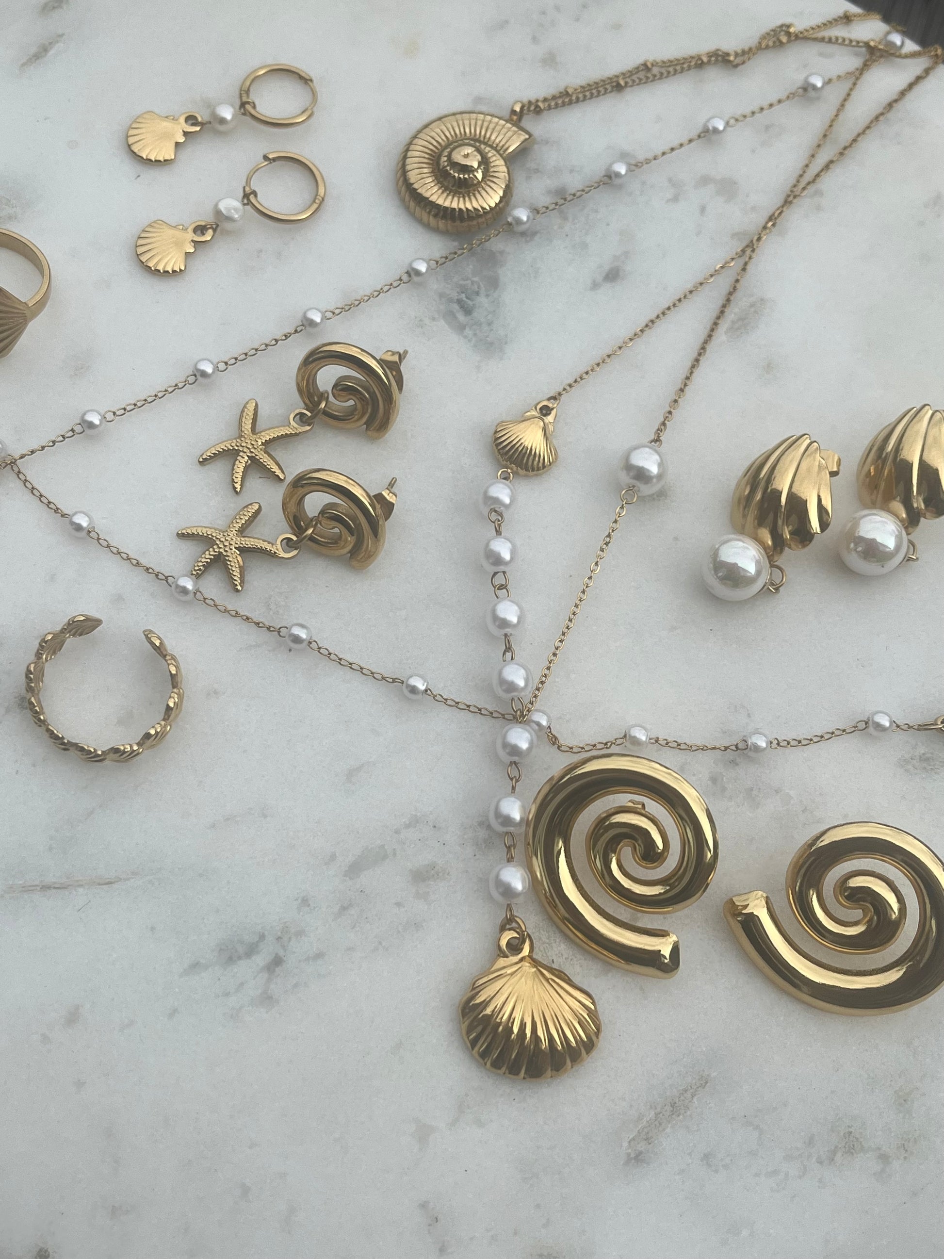 Shell & Pearl Earrings - By Night Jewellery