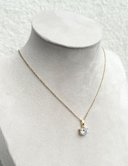 Gold Zircon Diamond Necklace