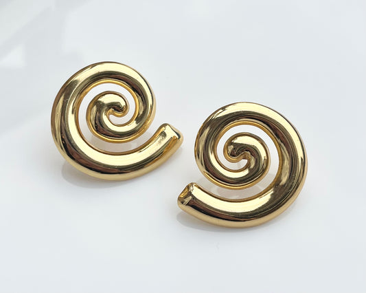 Spiral Stud Earrings - By Night Jewellery