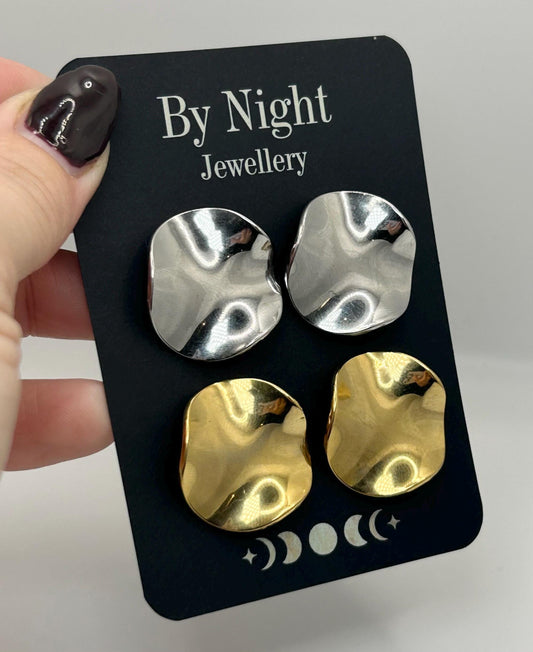 Melted Effect Earrings - By Night Jewellery