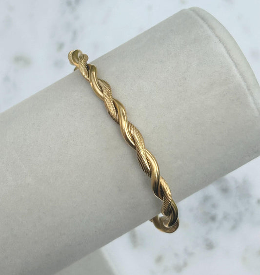 Gold Twisted Cuff Bangle